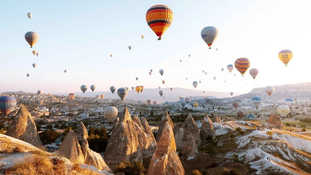 Hagia Sophia and Sultanahmet skyline on an 8-day Turkey tour package by plane, Istanbul, Turkey