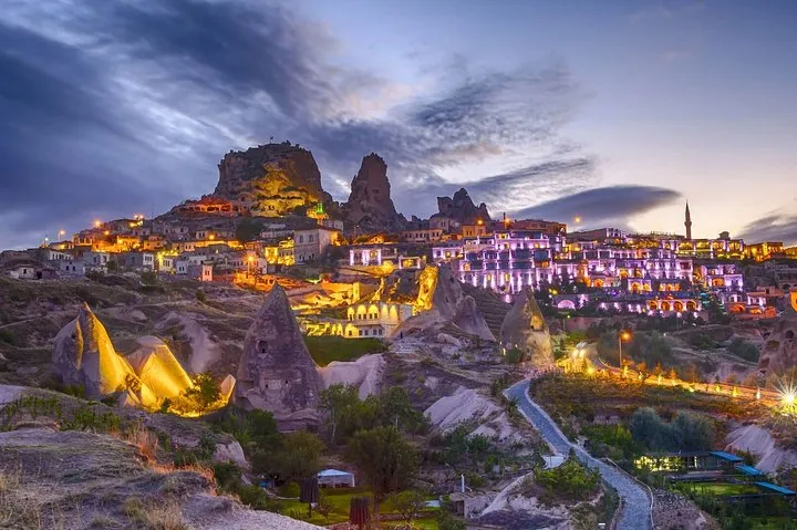 Cappadocia valley with cave dwellings on a 4-day Turkey tour package from Istanbul, Goreme, Turkey