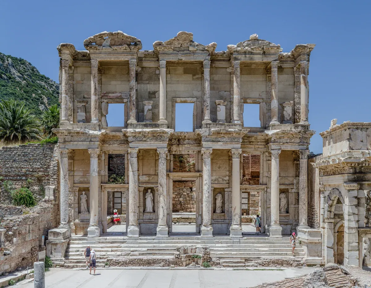 The facade of the Library of Celsus at Ephesus on a Turkey tour package
