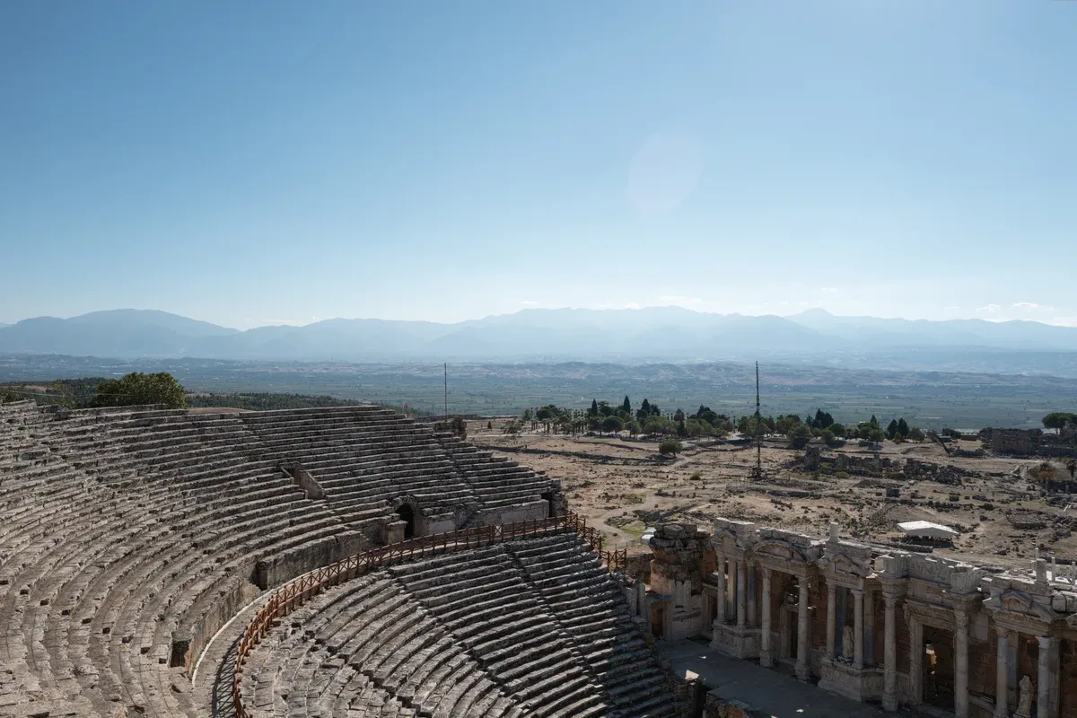 The Roman theatre at Hierapolis above Pamukkale on a Turkey tour package